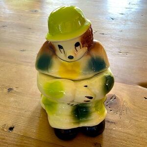 Vintage Hand Painted Clown Cookie Jar